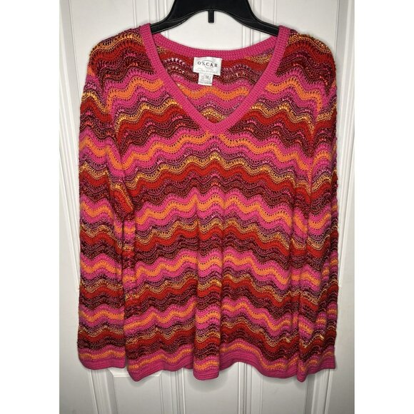 Oscar de la Renta Sweaters - Oscar By Oscar De La Renta Sweater Size 1X Woman’s Colorful Knit Pullover
